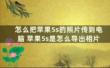 怎么把苹果5s的照片传到电脑 苹果5s是怎么导出相片